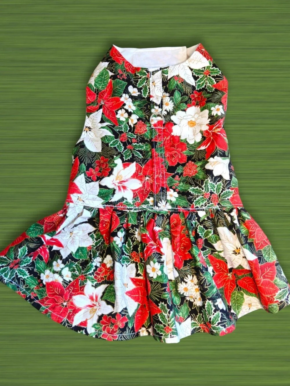 COZYPETZ Christmas Poinsettia Floral Dog Dress